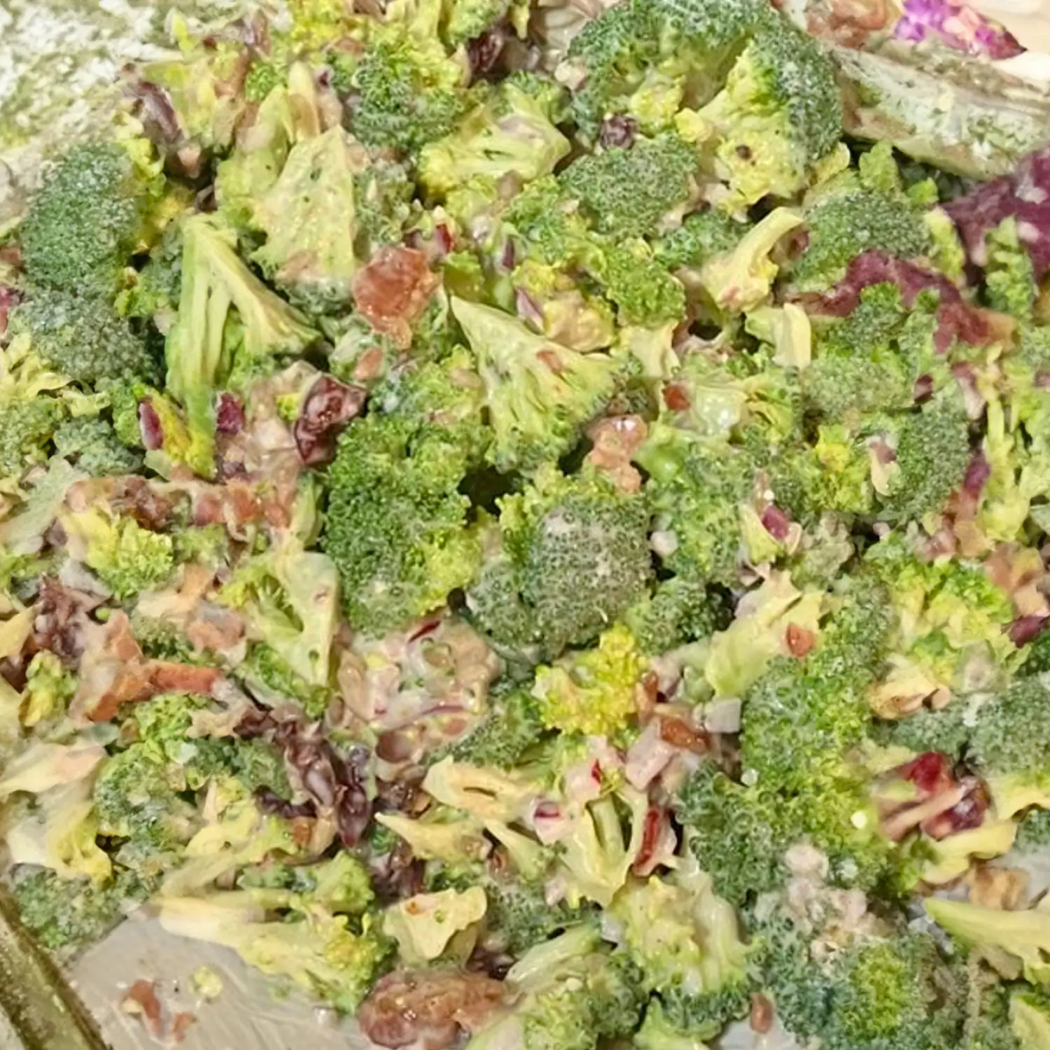 Brocolli and bacon salad