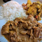 Chicken curry and bombay potato