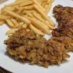 Corn flake fried chicken and chips